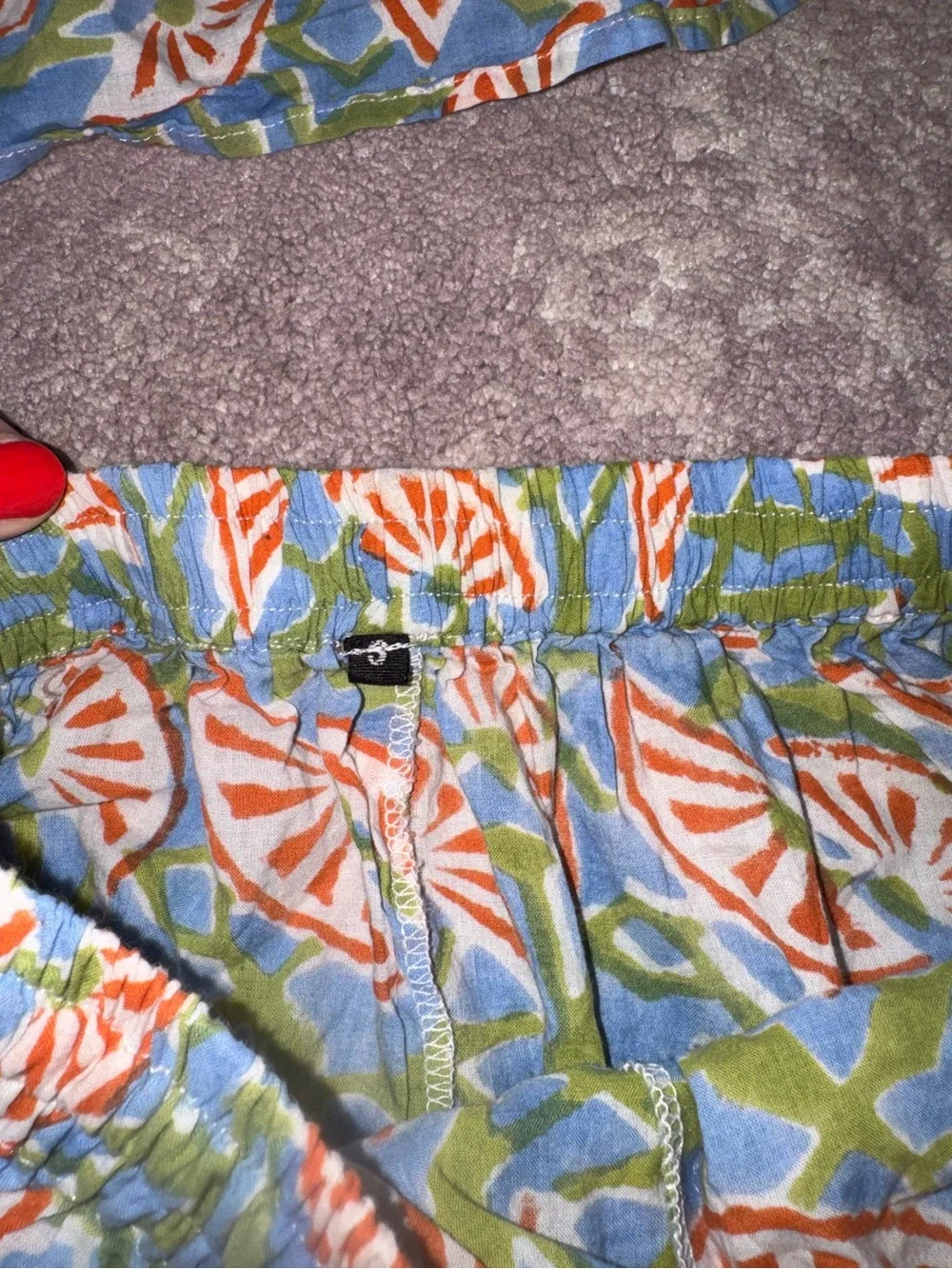 Anthropologie Mod’s Mahal Women’s S Orange Slice Green Blue Pajama Shorts Set